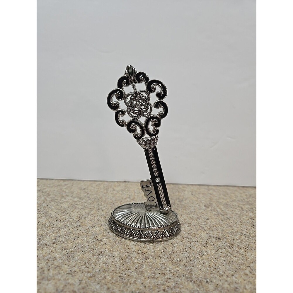 Love Key to My Heart Silver Black Enamel Decorative Skeleton Bridal Decor Shower